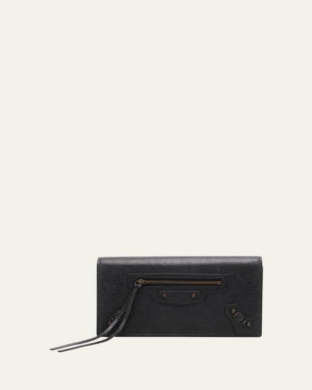 Le City Flap Leather Wallet with Chain Strap